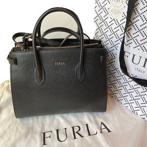 Furla small pin tote handbag crossbody strap NWT
